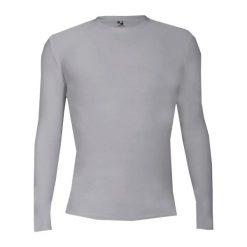 Koszulka z długim rękawem Pro Compression Adults Men Round Neck Undershirt. Szare bluzy męskie BADGER SPORT, bez wzorów, sportowe, bez ramiączek, bez kaptura. Za 172.95 zł.