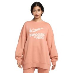 Kobieta>bluza Damskie Nike. Brązowe bluzy damskie Nike, bez wzorów, sportowe, bez ramiączek, bez kaptura. Za 263.99 zł.