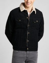 LEE SHERPA JACKET BLACK L87BSE01 112140972. Czarne płaszcze męskie Lee, l, bez wzorów, bez kołnierzyka, bez kaptura. Za 409.99 zł.