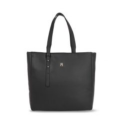 Torebka Tommy Hilfiger. Czarne shopperki damskie Tommy Hilfiger, bez wzorów, bez dodatków. Za 519.99 zł.