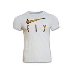 Koszulka Nike Swoosh Fly Seasonal T-shirt Wmns. Białe bluzki damskie Nike, l, bez wzorów, sportowe, bez kołnierzyka, bez ramiączek. Za 89.00 zł.