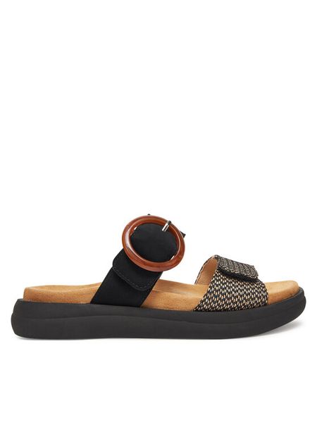 Remonte Klapki D2N51-03 Czarny. Czarne klapki damskie Remonte, bez wzorów, z materiału, bez obcasa, bez zapięcia. Za 271.99 zł.