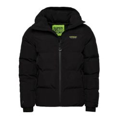 Prosta kurtka z kapturem Superdry. Czarne kurtki męskie Superdry, m, bez wzorów, z materiału, klasyczne, z kapturem. Za 529.00 zł.