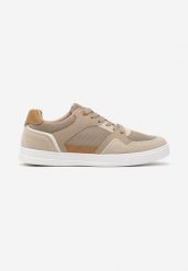 Ciemnobeżowe Buty Sportowe z Przeszyciami Nanivaia. Brązowe buty sportowe męskie Born2be, bez wzorów, bez zapięcia. Za 84.99 zł.