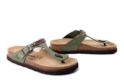 DR. BRINKMANN 701003-07 grun, klapki japonki damskie. Zielone klapki damskie Dr. Brinkmann, na lato, bez wzorów, ze skóry, bez obcasa, bez zapięcia. Za 289.90 zł.