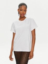 Patrizia Pepe T-Shirt 8M1543/J111-W103 Biały Regular Fit. Białe t-shirty damskie Patrizia Pepe, m, bez wzorów, z bawełny, bez kołnierzyka, bez ramiączek. Za 239.99 zł.