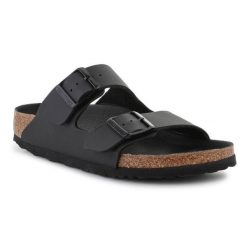 Klapki Birkenstock Arizona Triples 1019069 czarne. Czarne klapki damskie bez wzorów, z syntetyku, casualowe, bez obcasa, bez zapięcia. Za 544.84 zł.