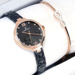 Zestaw zegarek damski Daniel Klein 11957 - czarny + bransoletka. Czarne zegarki damskie Daniel Klein. Za 279.00 zł.