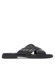Tommy Hilfiger Klapki Premium Hilfiger Cc Lth Sandal FM0FM05504 Czarny. Czarne klapki męskie Tommy Hilfiger, bez wzorów, ze skóry, bez zapięcia. Za 239.99 zł.