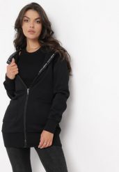 Czarna Bluza z Kapturem Mamani. Czarne bluzy damskie Born2be, s, bez wzorów, bez ramiączek, z kapturem. Za 84.99 zł.