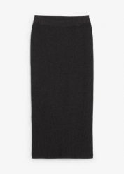 Spódnica dzianinowa z czystej bawełny. Szare spódnice damskie bonprix, bez wzorów, z bawełny, maxi. Za 139.99 zł.