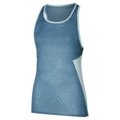 Damski tank top Mizuno. Niebieskie topy damskie Mizuno, bez wzorów, sportowe, bez kołnierzyka, bez ramiączek. Za 231.50 zł.