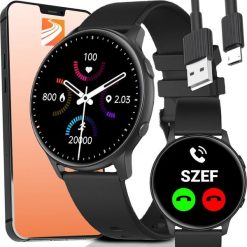 Smartwatch zegarek sportowy funkcyjny pulsometr ciśnieniomierz sen muzyka 45 mm - czarny Smartwatch zegarek sportowy funkcyjny pulsometr ciśnieniomier. Czarne ciśnieniomierze Retoo, bez wzorów. Za 247.81 zł.