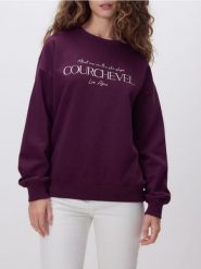 Bluza z haftem - fioletowy. Fioletowe bluzy damskie Reserved, l, bez wzorów, z bawełny, bez ramiączek, bez kaptura. W wyprzedaży za 59.99 zł.