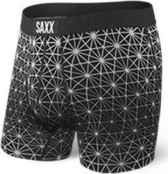 SAXX Bokserki męskie Ultra Boxer Brief Fly Black Geo Ice r. S. Czarne bokserki męskie Saxx, bez wzorów. Za 110.49 zł.