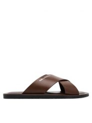 KARL LAGERFELD Klapki Kastor III KL70214 Brązowy. Brązowe klapki męskie KARL LAGERFELD, bez wzorów, ze skóry, bez zapięcia. Za 339.99 zł.
