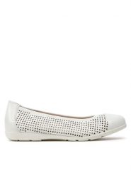 Caprice Baleriny 9-22151-42 Biały. Białe balerinki damskie Caprice, bez wzorów, ze skóry, bez obcasa, bez zapięcia. Za 203.99 zł.