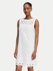 Max Mara Beachwear Sukienka codzienna 2616621089650 Biały Regular Fit. Białe sukienki damskie Max Mara Beachwear, na co dzień, s, bez wzorów, z bawełny, bez kołnierzyka, bez ramiączek, proste. Za 1,199.00 zł.