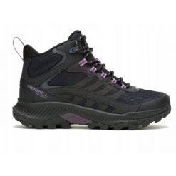 Buty trekkingowe damskie MERRELL SPEED STRIKE 2 MID wysokie wodoodporne. Czarne obuwie trekkingowe damskie Merrell, bez zapięcia. Za 279.99 zł.