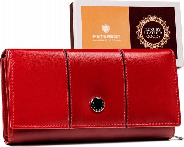 Peterson Duży portfel damski ze skóry naturalnej zamykany na zatrzask Peterson NoSize. Portfele damskie Peterson, ze skóry. Za 168.24 zł.