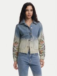 Desigual Kurtka jeansowa Houston 25SWED06 Niebieski Regular Fit. Niebieskie kurtki damskie Desigual, m, bez wzorów, z bawełny, bez kaptura. Za 379.99 zł.
