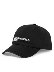 Karl Lagerfeld Jeans Czapka z daszkiem B2W33072 Czarny. Czarne czapki damskie Karl Lagerfeld Jeans, bez wzorów, z bawełny. Za 239.99 zł.