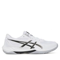 Buty halowe Asics. Białe buty sportowe męskie Asics, bez wzorów, bez zapięcia. Za 339.99 zł.