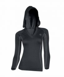 Bluza damska z kapturem Brubeck BALANCE. Czarne bluzy damskie Brubeck, xl, bez wzorów, z dzianiny, bez ramiączek, z kapturem. Za 69.99 zł.