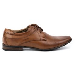 KOMODO Buty wizytowe skórzane męskie 877L brązowe. Brązowe buty wizytowe męskie bez wzorów, bez obcasa, bez zapięcia. Za 377.80 zł.