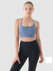 4F Biustonosz treningowy z niskim wsparciem - granatowy XS. Niebieskie bielizna sportowa damska 4F, xs, bez wzorów, z dzianiny. W wyprzedaży za 59.99 zł.