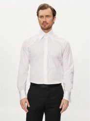 KARL LAGERFELD Koszula 605008 Biały Slim Fit. Białe koszule męskie KARL LAGERFELD, m, bez wzorów, z bawełny, bez kołnierzyka, bez ramiączek. Za 399.99 zł.