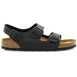 Birkenstock Milano BS Sandały unisex. Czarne sandały męskie Birkenstock, bez wzorów, młodzieżowe, bez zapięcia. Za 309.99 zł.
