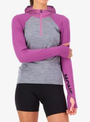 Bluza damska Mons Royale Bella Merino Long Sleeve Hood. Fioletowe bluzy damskie Mons Royale, s, bez wzorów, z elastanu, bez ramiączek, bez kaptura. Za 494.99 zł.