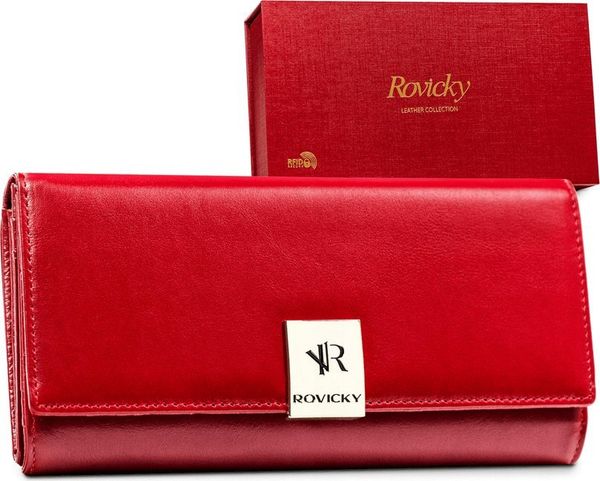 Rovicky Elegancki, duży portfel damski ze skóry naturalnej — Rovicky. Portfele damskie ROVICKY, ze skóry. Za 295.52 zł.