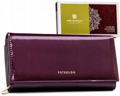 Portfel skórzany Peterson PTN 42100-SH fioletowy. Fioletowe portfele damskie Peterson, ze skóry. Za 143.99 zł.