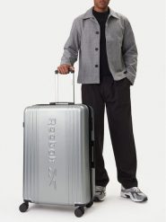 Reebok Walizka duża CEOWB-RBK-WAL-003-07-CCC-L Srebrny. Szare walizki męskie Reebok, bez wzorów, z tworzywa sztucznego, duże. Za 349.99 zł.