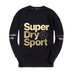 Bluza sportowa damska Superdry Gym Tech. Czarne bluzy damskie Superdry, m, bez wzorów, z bawełny, sportowe, bez ramiączek, bez kaptura. Za 228.00 zł.