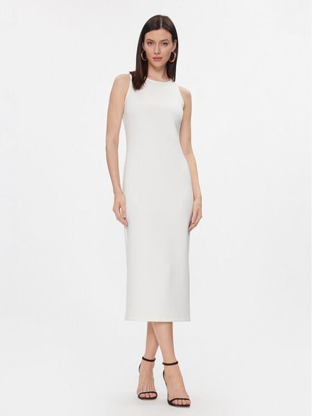 Max Mara Leisure Sukienka codzienna Baccano 2416621027 Biały Regular Fit. Białe sukienki damskie Max Mara Leisure, na co dzień, m, bez wzorów, z syntetyku, bez kołnierzyka, bez ramiączek, proste. Za 369.99 zł.