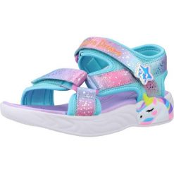 Sandały SKECHERS UNICORN Fioletowy. Fioletowe sandały damskie Skechers, bez wzorów, z syntetyku, bez obcasa, bez zapięcia. Za 174.99 zł.