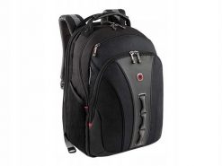 Plecak Legacy 16'' czarno szary. Czarne plecaki męskie Wenger, bez wzorów, z materiału, biznesowe. Za 396.99 zł.
