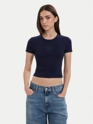 HUGO T-Shirt Delanor 50570857 Niebieski Slim Fit. Niebieskie t-shirty damskie Hugo, m, bez wzorów, z bawełny, bez kołnierzyka, bez ramiączek. Za 254.99 zł.
