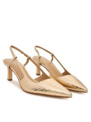 MICHAEL Michael Kors Czółenka Alora 40T5AOMS1M Złoty. Żółte czółenka damskie MICHAEL Michael Kors, bez wzorów, ze skóry, bez obcasa, bez zapięcia. Za 659.99 zł.