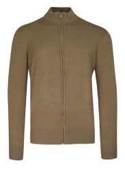Sweter Beżowy, Camelowy, ze Stójką, Zapinany na Zamek, Ściągacze, Męski -BRAVE SOUL. Brązowe swetry męskie Brave Soul, l, bez wzorów, z poliamidu, eleganckie, bez kołnierzyka, bez ramiączek. Za 119.00 zł.