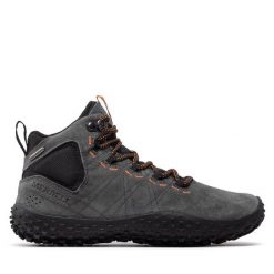 Trekkingi Merrell. Szare botki męskie Merrell, bez wzorów, sportowe, bez obcasa, bez zapięcia. Za 449.99 zł.