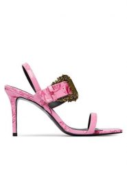 Versace Jeans Couture Sandały 80VA3S71 ZS366 Różowy. Czerwone sandały damskie Versace Jeans Couture, bez wzorów, z jeansu, bez obcasa, na szpilce, bez zapięcia. Za 989.99 zł.