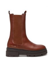 Tommy Hilfiger Sztyblety Monochromatic Chelsea Boot FW0FW06730 Brązowy. Brązowe botki damskie Tommy Hilfiger, bez wzorów, ze skóry, bez obcasa, na płaskiej podeszwie, bez zapięcia. Za 419.99 zł.