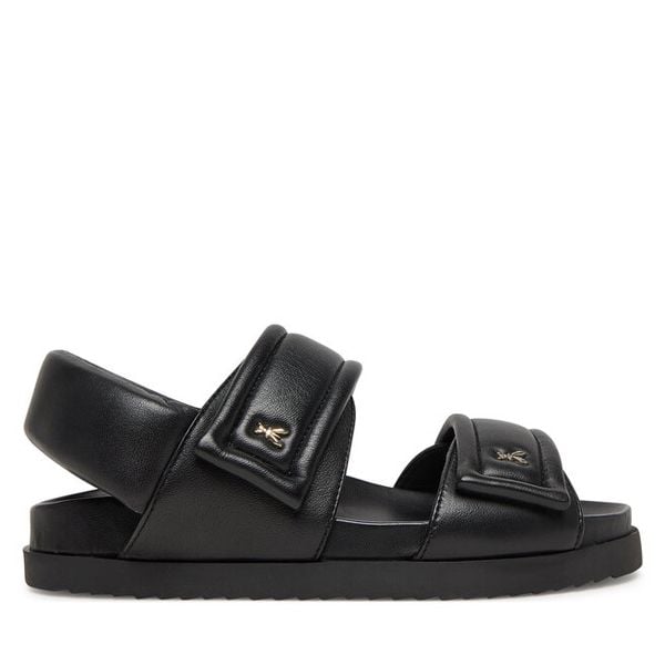 Sandały Patrizia Pepe. Czarne sandały damskie Patrizia Pepe, bez wzorów, bez obcasa, na płaskiej podeszwie, bez zapięcia. Za 569.99 zł.