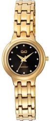 Zegarek damski QQ F20A-004P CYRKONIE złoty. Żółte zegarki damskie Q&Q, złote. Za 189.00 zł.