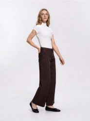 Jeansy wide leg comfort - dark grey jeans. Szare jeansy damskie Reserved, bez wzorów, z bawełny. Za 129.99 zł.