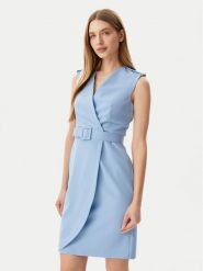 Artigli Sukienka koktajlowa ACAB000846 Błękitny Slim Fit. Niebieskie sukienki damskie Artigli, bez wzorów, z syntetyku, wizytowe, bez kołnierzyka, bez ramiączek. Za 369.99 zł.